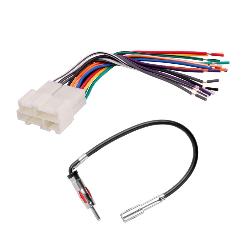 RDBS Radio Wire Harness with Antenna Adapter Fit for 1988-2005 Chevy GM Vehicles Connect an Aftermarket Stereo Receiver and Compatible with 1988-up GM Micro/Delco Antenna Adapter - Image 1
